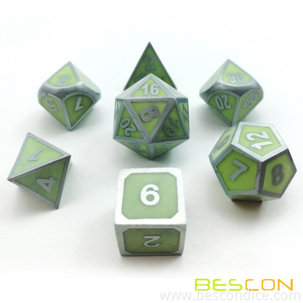 Glow In The Dark Metal Dice Set 3 Glow In The Dark Metal Dice Set 3
